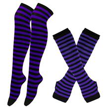 I 37714 Striped over knee long socks women ���ƹ�ϥ��ͲŮ��