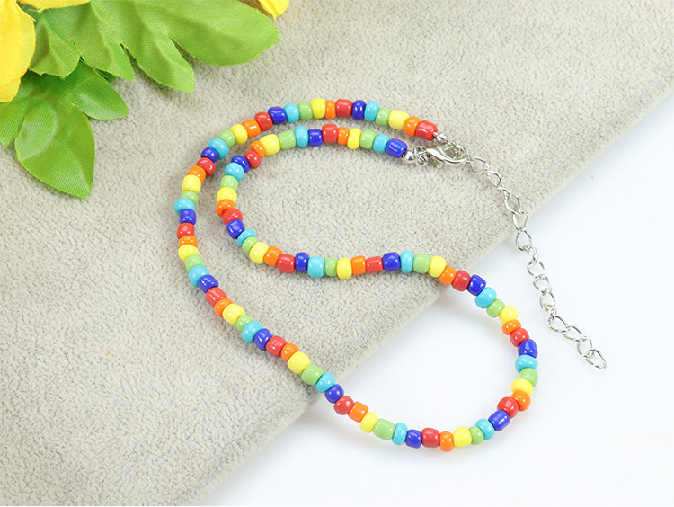 Pastoral Color Block Plastic Resin Beaded Women's Necklace display picture 2