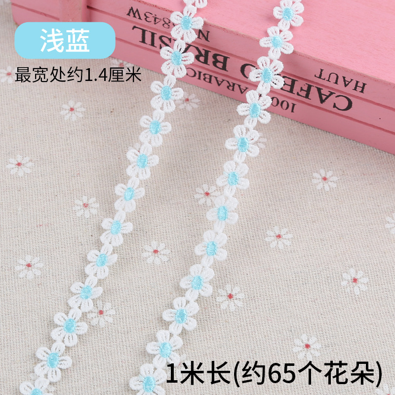 Pequeña flor encaje accesorios ropa decorativa encaje tela hecha a mano DIY agua soluble blanco borla encaje material