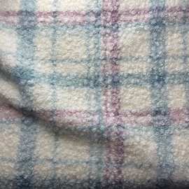 粉蓝色圈圈呢大衣外套马甲套装包包围巾包子鞋子裁缝手工diy布料