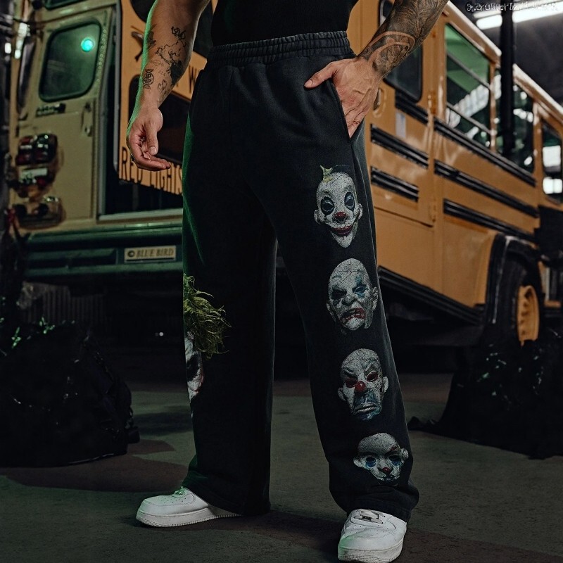 American Trendy Brand Youngla Sports Pants, Men's and Women's Fitness Training Printed Casual Straight-Leg Pants