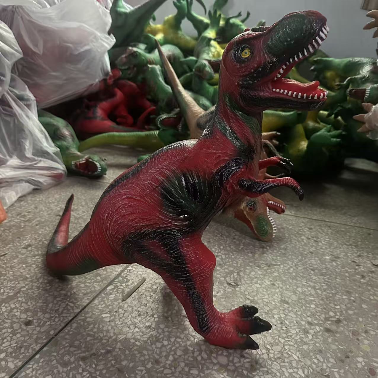 Juguete de dinosaurio grande y realista de goma suave, modelo de animal con música y cuentos, para la educación temprana de niños y niñas, Tiranosaurio Rex