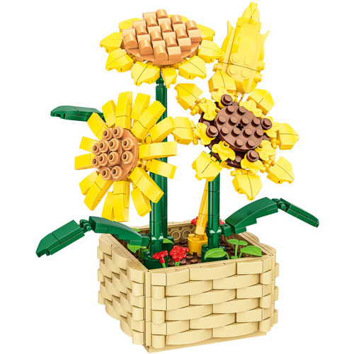 Zhengbo small-particle assembled building block flower DIY creative national trend rose flower is compatible with a high-education assembled toy