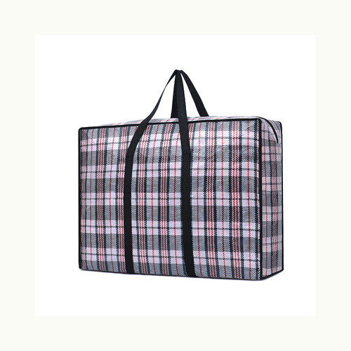 Large-capacity water-repellent pp plaid woven bag, portable packing and moving bag, thickened storage bag, luggage bag