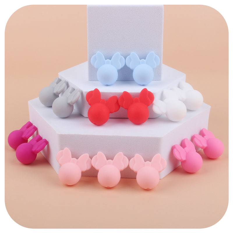 Amazon Comercio exterior nuevo bebé suministros de silicona Minnie teether perlas DIY collar pulsera accesorios la joyería