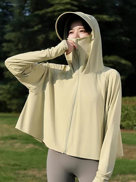 Sun Protection Clothing for Women 2026 Summer New Style Anti-Uv Detachable Black Rubber Brim Hooded Ice Silk Sun Protection Clothing Short Jacket