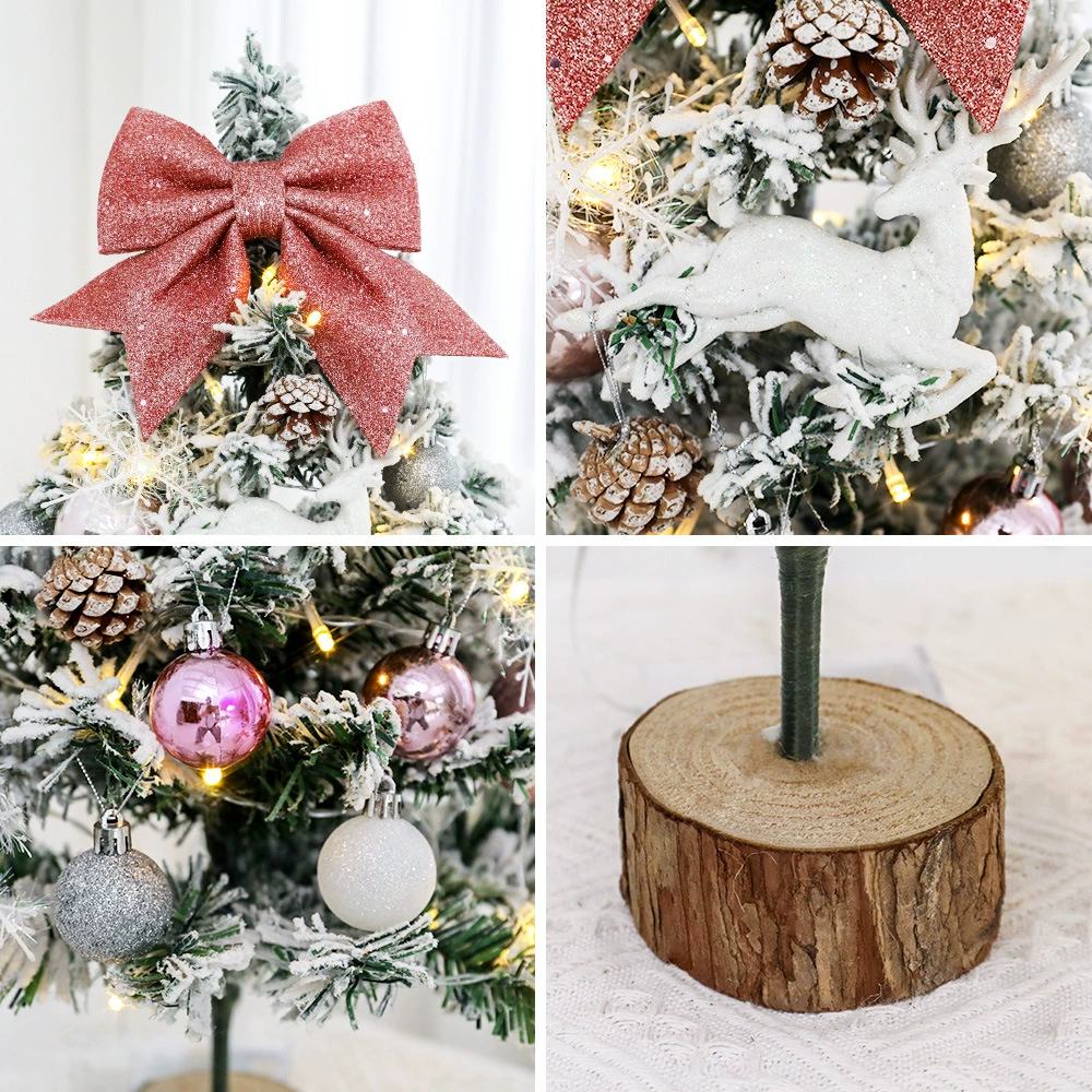 Christmas tree mini flocked 60 cm, falling snow effect, tabletop ornament