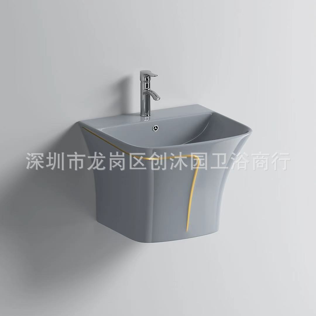 Comercio exterior exportación de lavabo colgante de color lavabo de cerámica lavabo de inodoro de color blanco cheongsam lavabo colgante lavabo