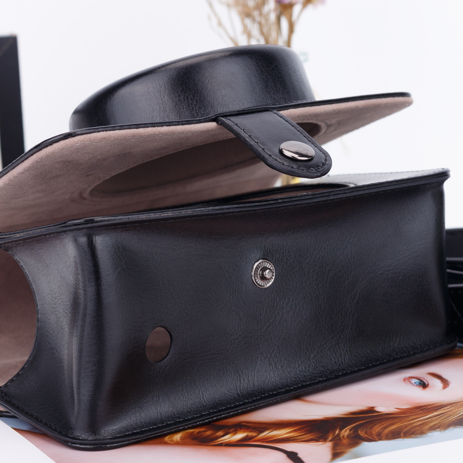 레트로 필름 카메라 MAILLARD 컬러 W300 카메라 PU 솔리드 컬러 스토리지 백 숄더 크로스 바디에 적합