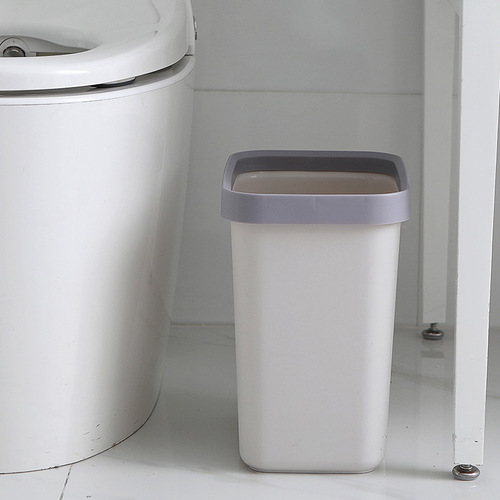 Selected Household Simple Trash Can for Hotel Living Room Bathroom Uncovered Waste Paper Basket Nordic Square Garbage Recycling Bin