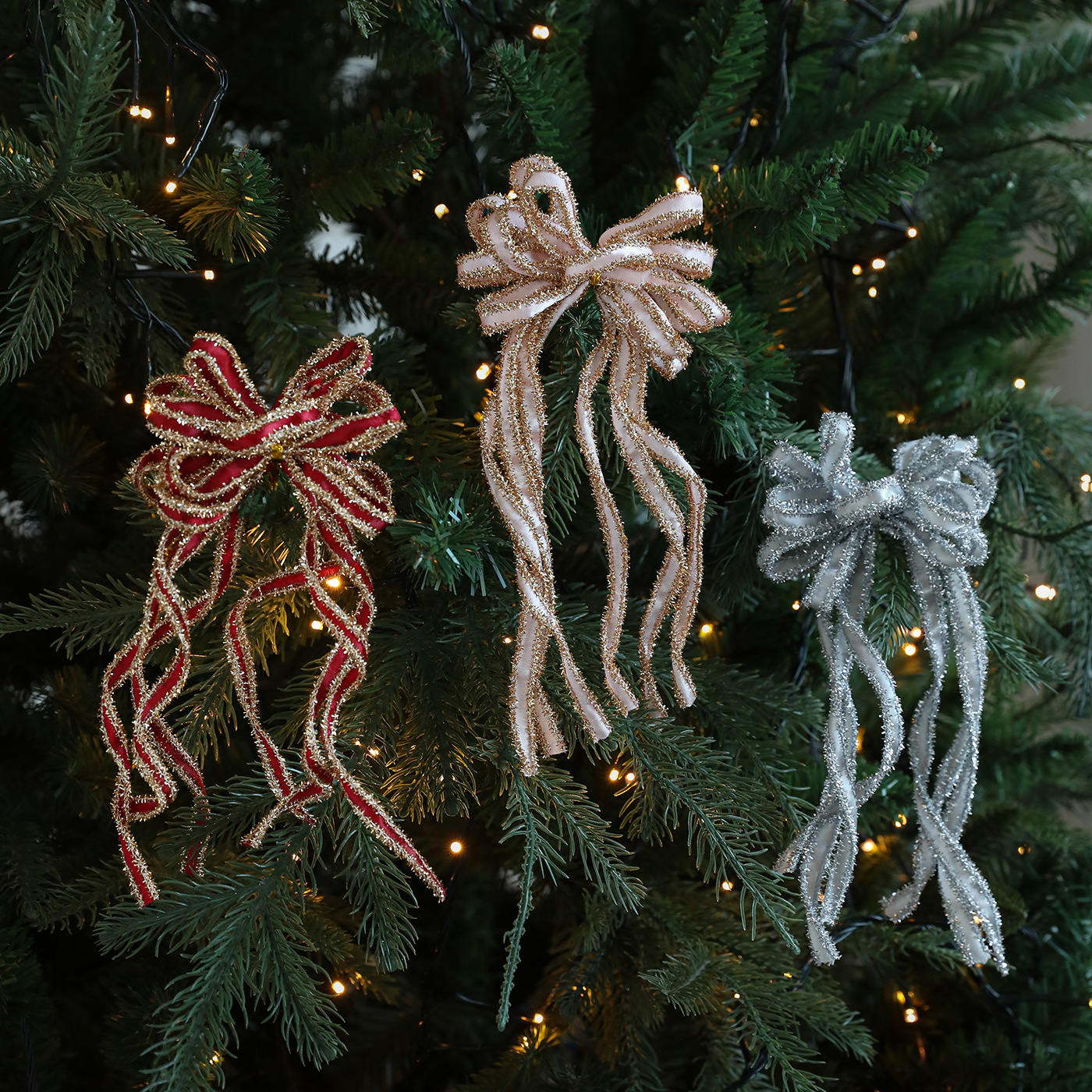 Nuevo arco de Navidad, props de decoración de vacaciones, árbol de Navidad, colgante, arco de decoración, cinta de poliéster