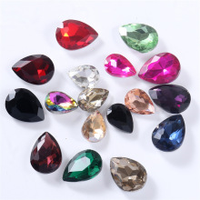 义乌现货批发水滴形尖底异形钻 水晶玻璃钻 服装辅料贴钻钻石配件