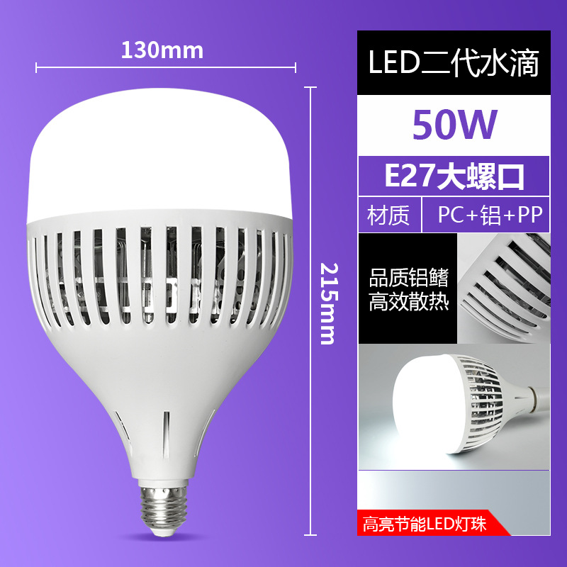 Bombilla led de alta potencia de ahorro de energía súper brillante taller de fábrica ingeniería de almacén iluminación de luz fuerte de ahorro de energía para el hogar e27 bombilla