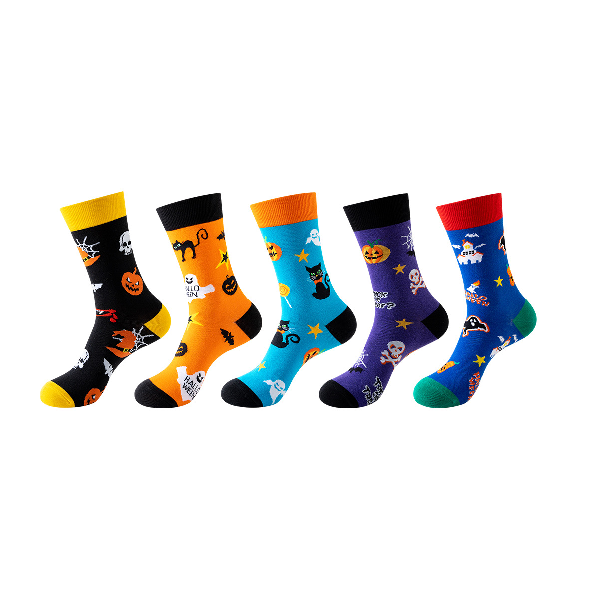 5 pares de calcetines de comercio exterior europeos y americanos calcetines de otoño e invierno para hombres calcetines de media pantorrilla ins par calcetines de moda calcetines de baloncesto de las mujeres al por mayor transfronteriza