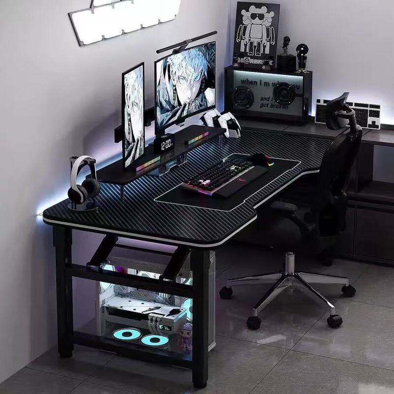 Custom-made, no-assembly folding computer desk, suitable for rental apartments, a simple office desk, carbon fiber gaming desk, and a home gaming table Custom-made, no-assembly folding computer desk, suitable for rental apartments, a simple office desk, carbon fiber gaming desk, and a home gaming table