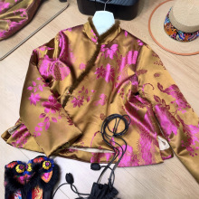 四色 新中式原创爆款真丝老缎拼水貂加棉外秋冬国风气质保暖棉衣