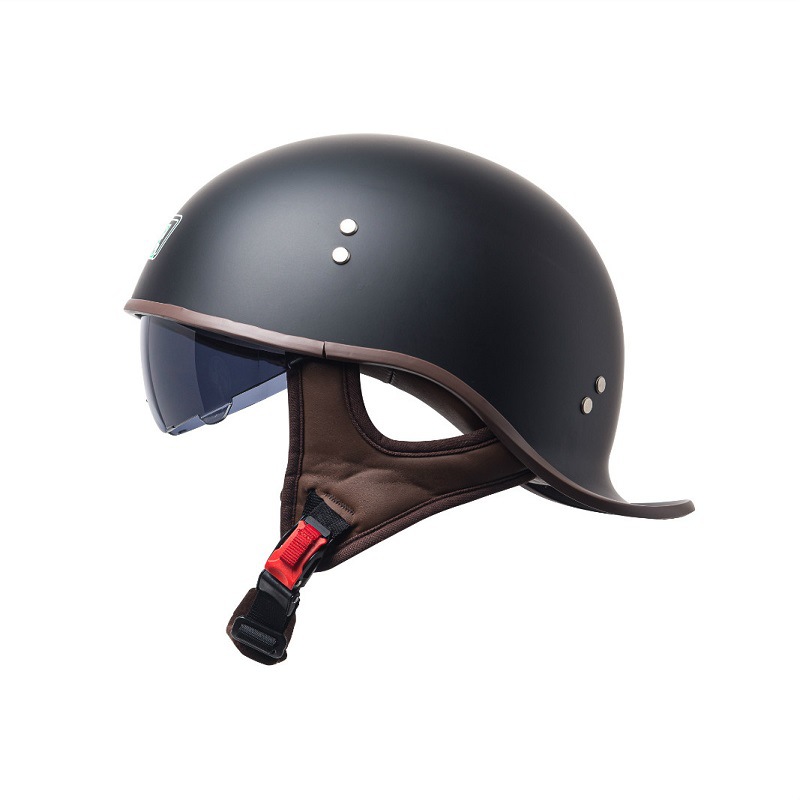 3C Certified Retro Motorcycle Half Helmet with Visor