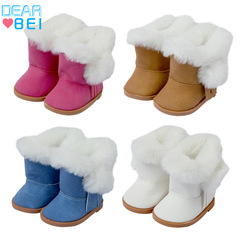 Bestselling Cross-Border Winter Plush Boots BJD Doll Toy Shoes 18 Inches American Girl Doll Shoes Accessory