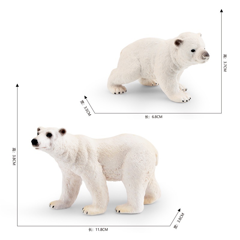 Amazon simulación mamíferos polares modelo de oso polar de los niños cognitiva Oso Blanco decoración de escritorio adornos estáticos
