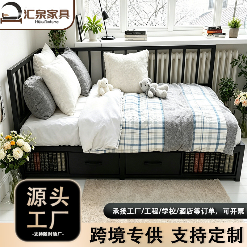 Cross-Border Factory Direct Supply of Safe and Secure Semi-Enclosed Beds Suitable for Single-Person Living, Storage Beds, Large-Capacity Flat Beds