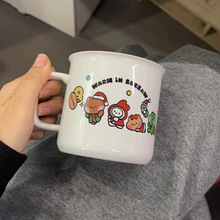 创意涂层陶瓷杯咖啡杯LOGO热转印广告礼品批发户外露营仿搪杯