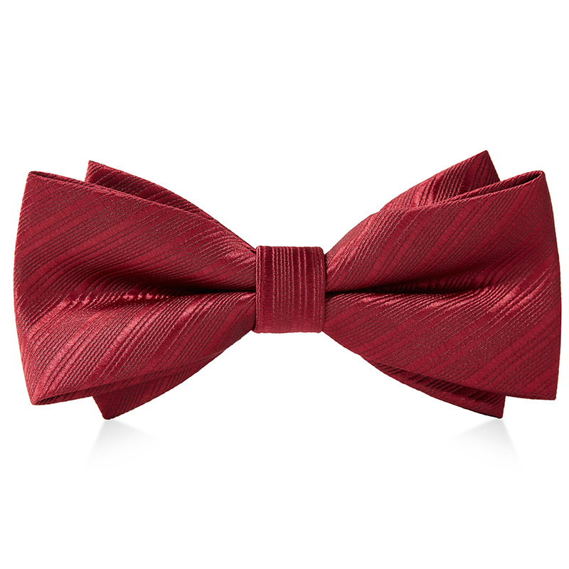 ↤↤↤우아한 버건디 스트라이프 나비넥타이