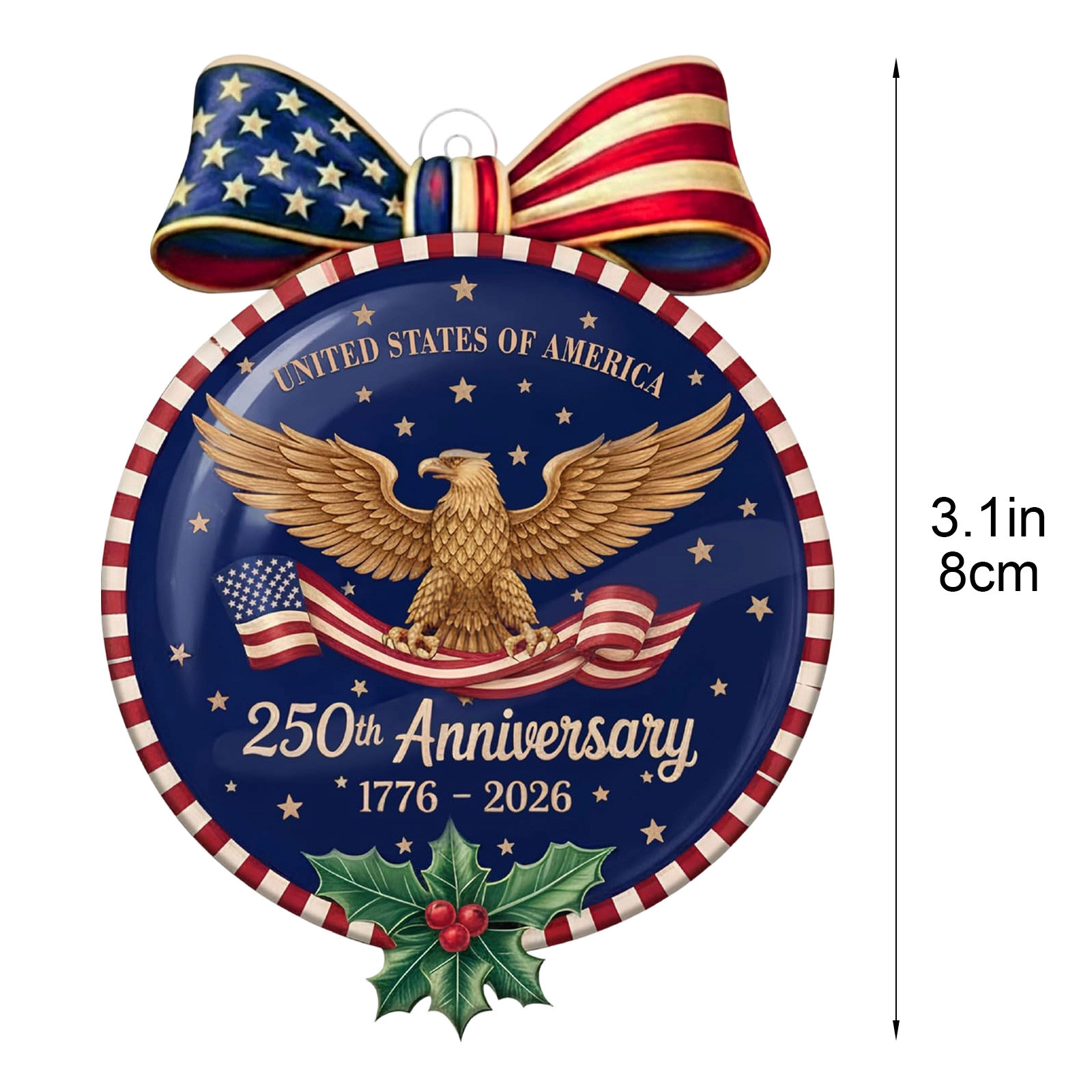 Nuevos productos transfronterizos de acrílico plano 250 aniversario colgante decoración del árbol de Navidad campana colgante decoración del automóvil image 8