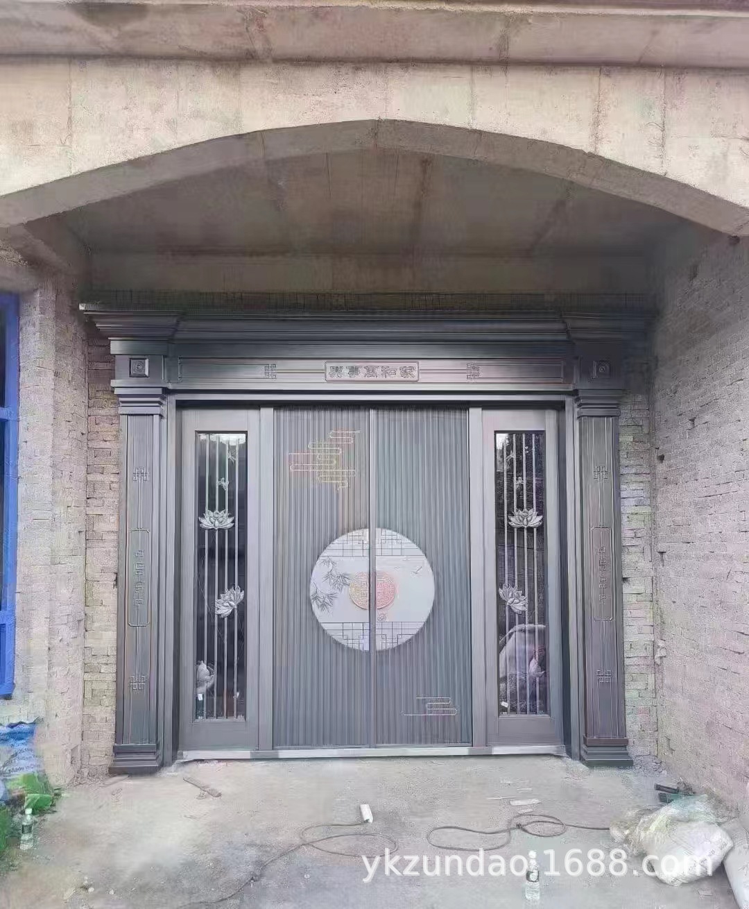 锌合金四开别墅玻璃大门