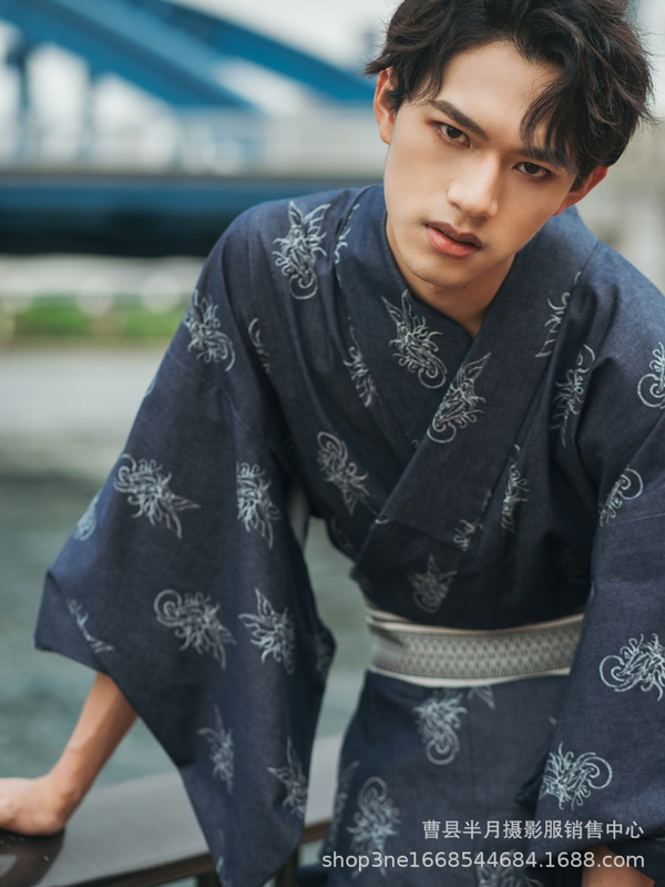 Photo Studio New Product Improved Kimono Men's Formal Wear Traditional Japanese Samurai Kimono Japanese Style Style Men's Yukata Photo Clothing