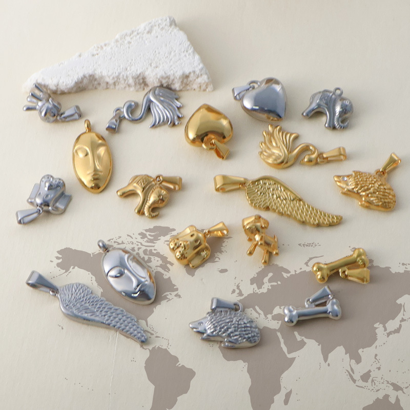 10g Weight Pendant Jewelry Making Type Real Gold Plated Plating Material 1 Piece Quantity Holiday, Daily Occasion 304 Stainless Steel Material Geometric Pattern Unisex Gender Retro Style Waterproof Non Tarnish, Plating Craft 1 Piece 304 Stainless Steel Real Gold Plated Geometric Pendant 4