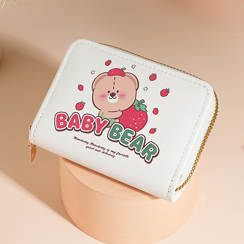 Nuevo lindo viento bolsa de tarjetas de cremallera bolsa de tarjetas para mujeres cartón de dibujos animados tarjeta bancaria bolsa de cambio de tarjeta de crédito