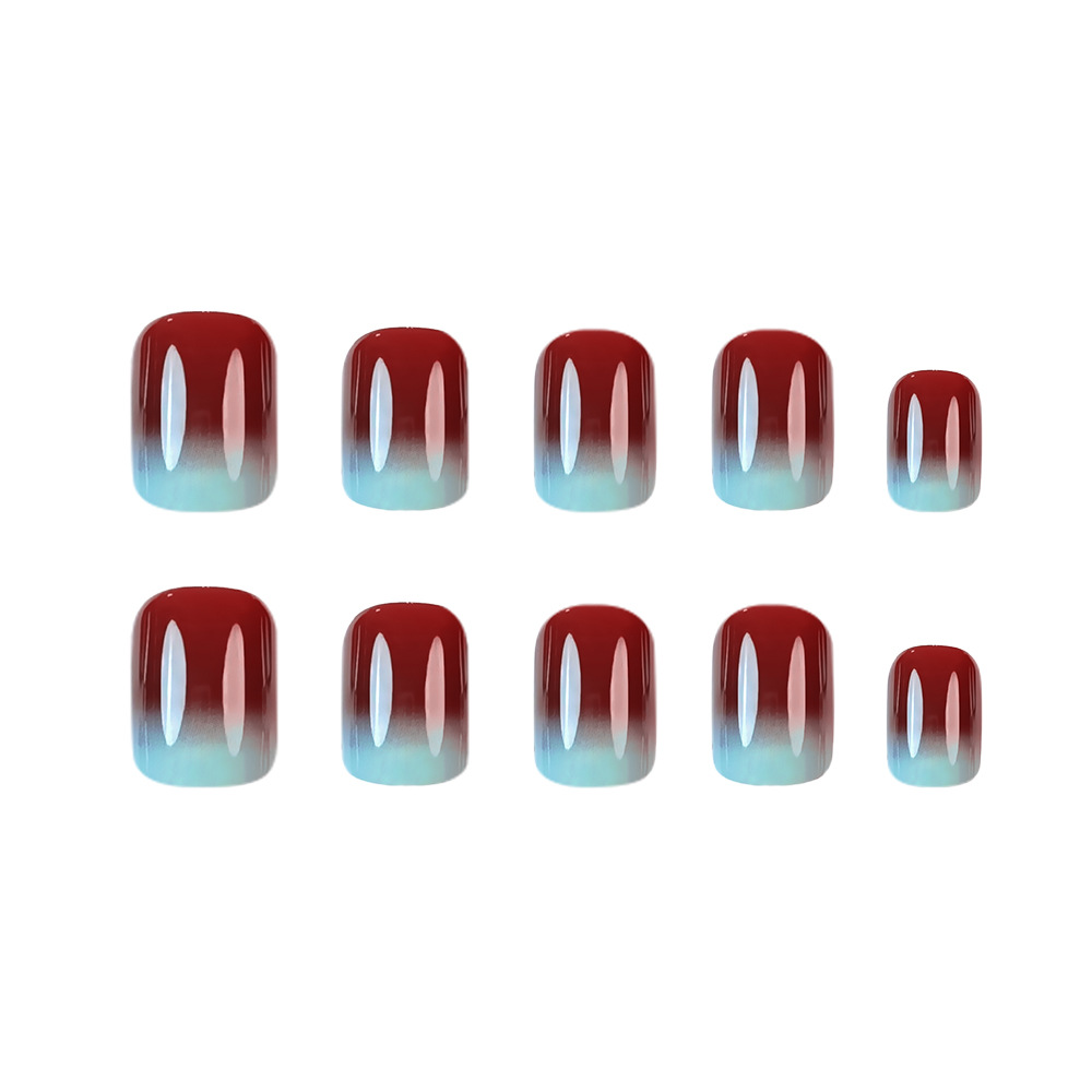 Comercio exterior Meilad otoño y invierno usar uñas francesas enrojecimiento de uñas brillante 24 piezas mejores venta uñas falsas al por mayor