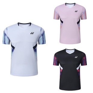 Yy Badminton Clothing Quick-Drying Short-Sleeved Sweat-Absorbent T-Shirt Men's and Women's Suit Training Clothing Table Tennis Competition Sports Jersey