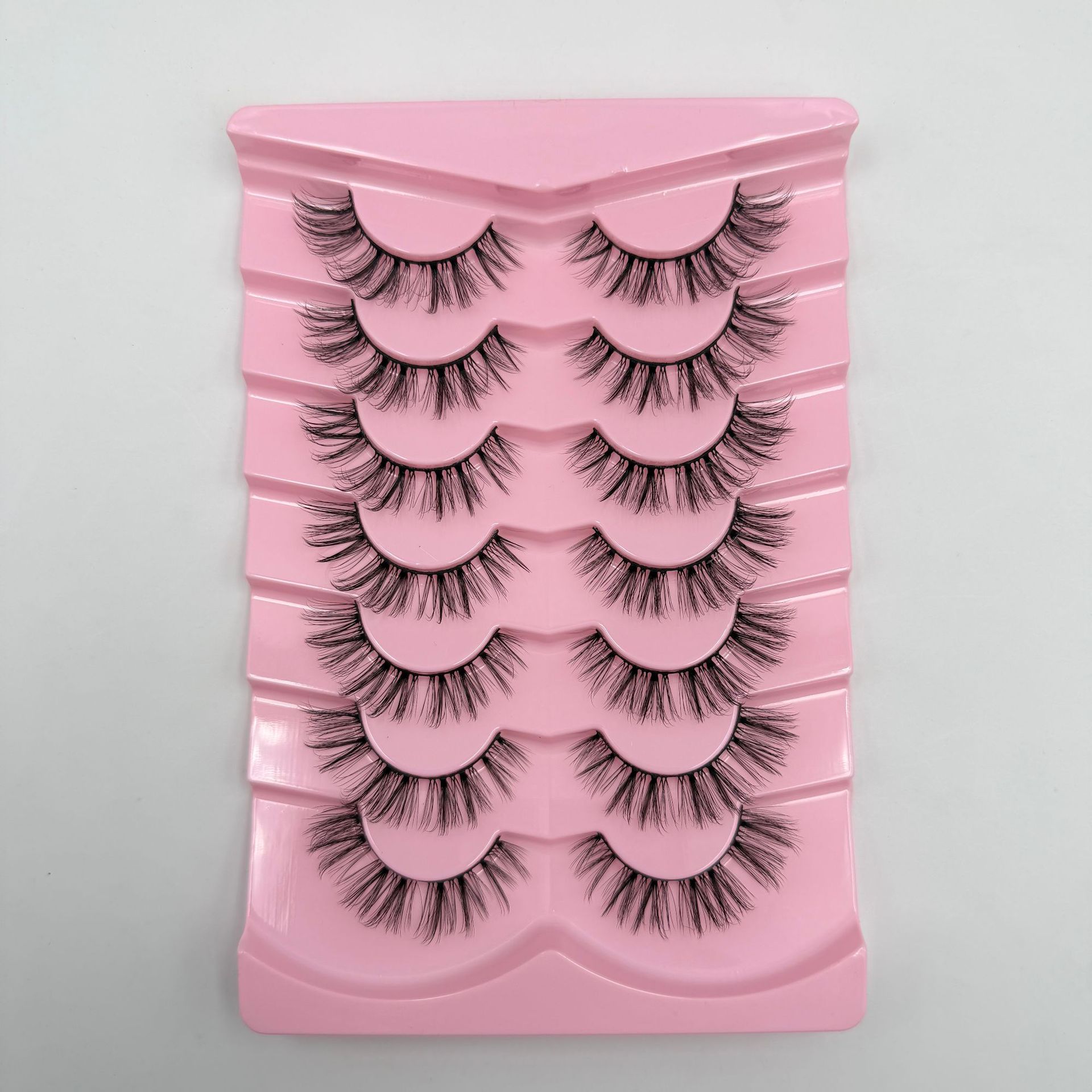 Explosiones transfronterizas de 7 pares de ojos de zorro, pestañas falsas, pestañas gruesas, pestañas de gato, pestañas falsas, pestañas alargadas, pestañas falsas