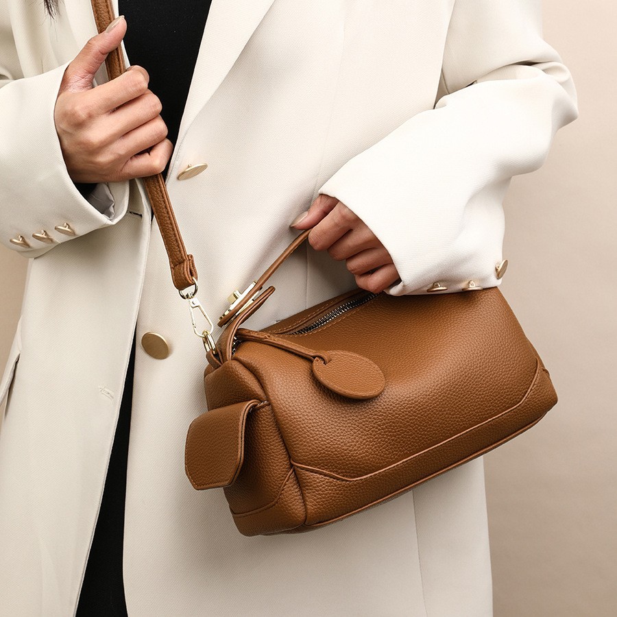 New Large Capacity Women's Luxury Soft Leather Commuter Bag - Niche Pillow Bag European Style Handbag & Crossbody Bag - Thumbnail 3