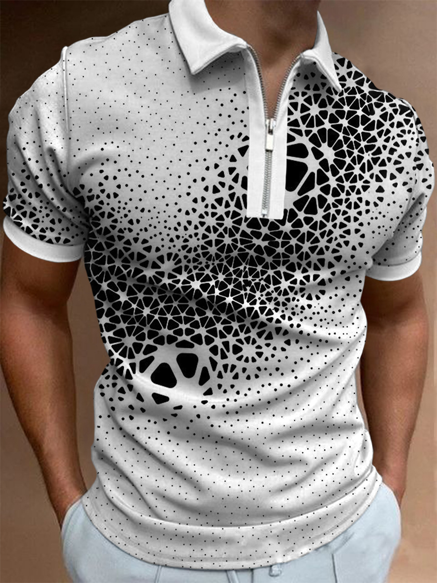 Camiseta Polo Casual de Manga Corta con Cuello Polo, Estilo Europeo y Americano, a Rayas Caqui, en Existencia, Popular en Europa y América