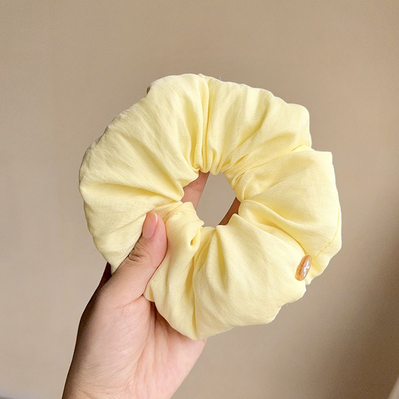 노란색 스펀지 머리끈