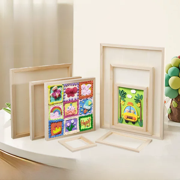 Clay Frame Color Mud Frame Wooden Kindergarten Art Frame Handmade Clay Frame Oil Frame Pulp Frame