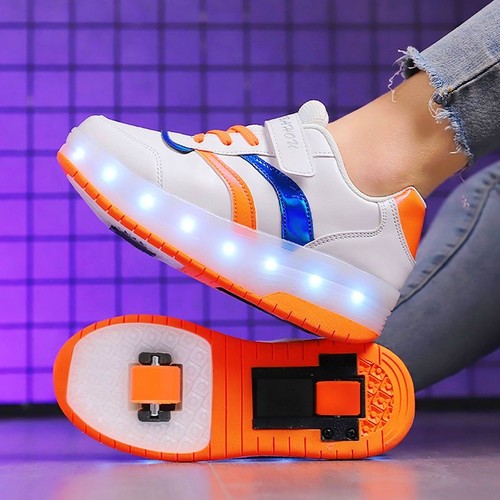 Amazon Overseas Supply Illuminating LED Running Shoes with Dual Wheels for Boys and Girls, Charging Wheels Shoes, Skating Shoes Manufacturer