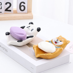 卡通創意陶瓷肥皂盒可愛鴨子香皂盒置物架衛生間不積水瀝水皂碟托