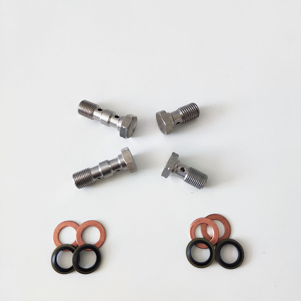 Stainless Steel M10X1.0/1.25Mm Brake Pipe Joint Adapter Motorcycle Brake Cylinder Single Elbow Bolt