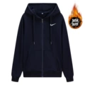 Navy blue fleece-lined