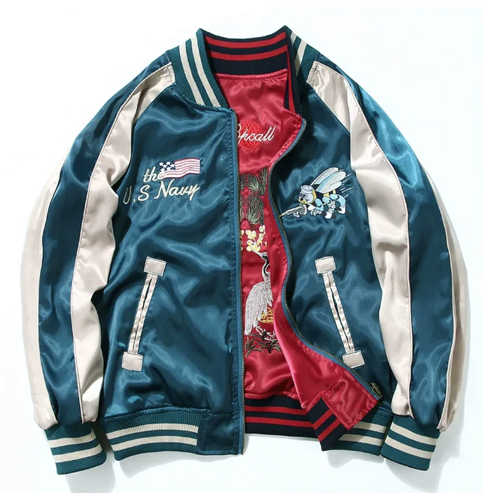 Baseball Jacket, Custom Embroidered Winter Bomber, Thickened Insulated Style