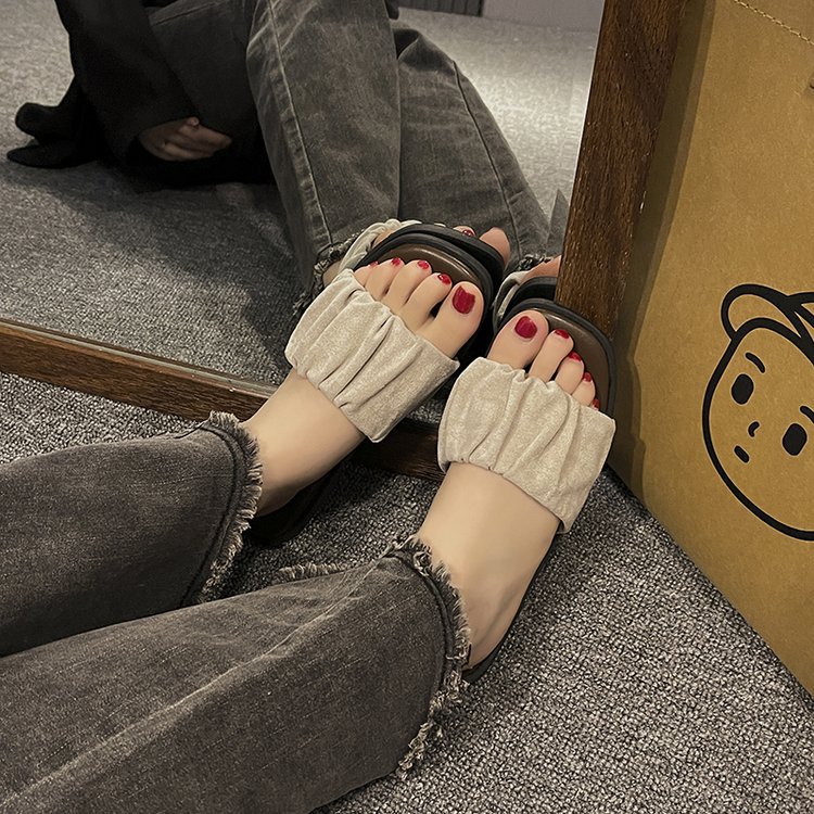 Sommer Neue Flache Hausschuhe Frauen S Oberbekleidung Eine Linie Sandalen Heels Für Schwangere Bequeme Und Stilvolle Karree Schuhe_voghion.com
