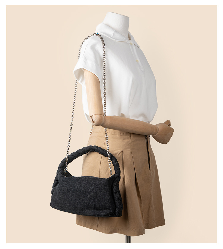 Versatile chain messenger senior sense of small crowd temperament cowboy Fried Dough Twists handbag commuter student_voghion.com