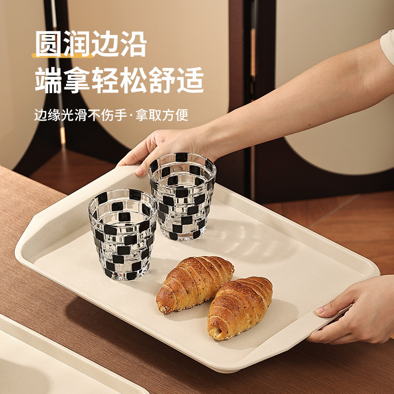 長方形トレイ商業レストランホテルサービングディッシュプラスチック滑り止めファーストフードトレイ鍋レストランディスプレイトレイ|undefined