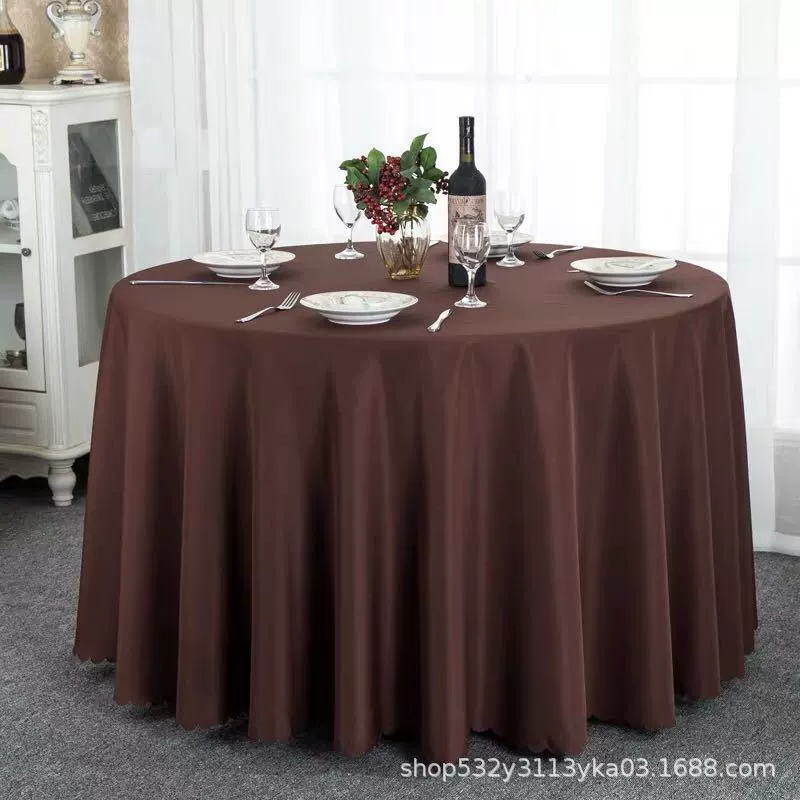 Large round table restaurant tablecloth hotel hotel banquet family can use round wedding European tablecloth table covers cross-border