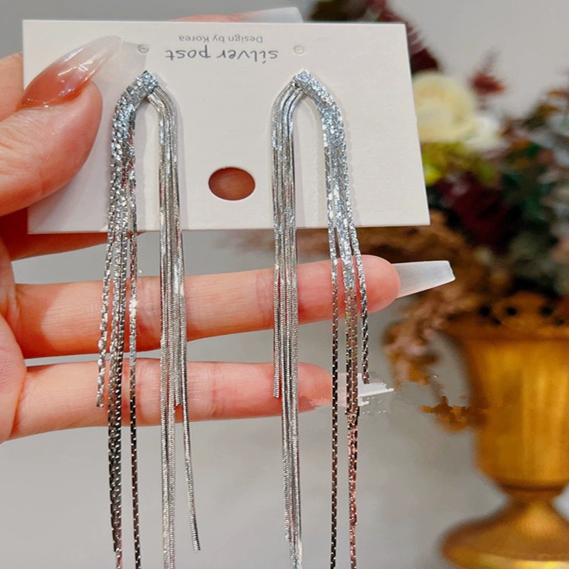 1 Pair Quantity 1 Pair Streetwear Tassel Plating Copper Drop Earrings