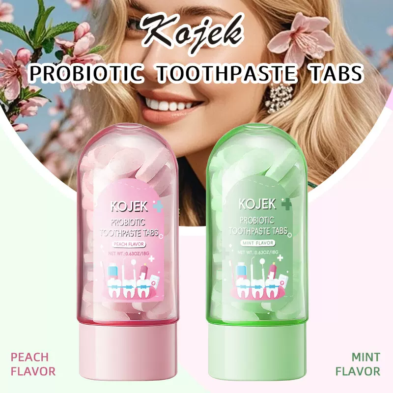 全英文KOJEK益生菌固体牙膏片 清新口气口腔护理跨境外贸厂家批发