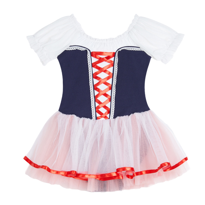 Ropa de baile para niños, falda de práctica de ballet, falda de princesa linda y versátil, falda tutú de estilo coreano, ropa de actuación corporal de baile